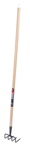 Croc léger de jardin 4 dents manche bois 130 cm