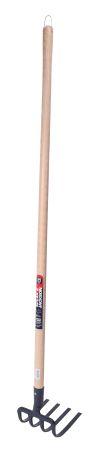 Croc à bêcher à douille 4 dents de 18 cm manche bois 135 cm