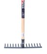 Râteau soudé 14 dents courbes manche bois 150 cm