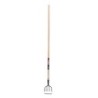 Croc de jardin épaules rondes 4 dents manche bois 130 cm