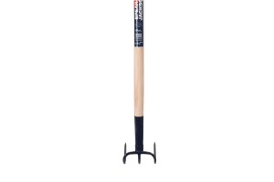 Croc de jardin 3 dents manche bois à soie 135 cm