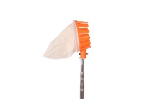 Cueille-fruits Télescopique 4,2 M MANGLI - Manche En Acier Inoxydable, Tête à Dents Silicone, Sac Coton - Pour Cerises, Pommes, Poires, Agrumes