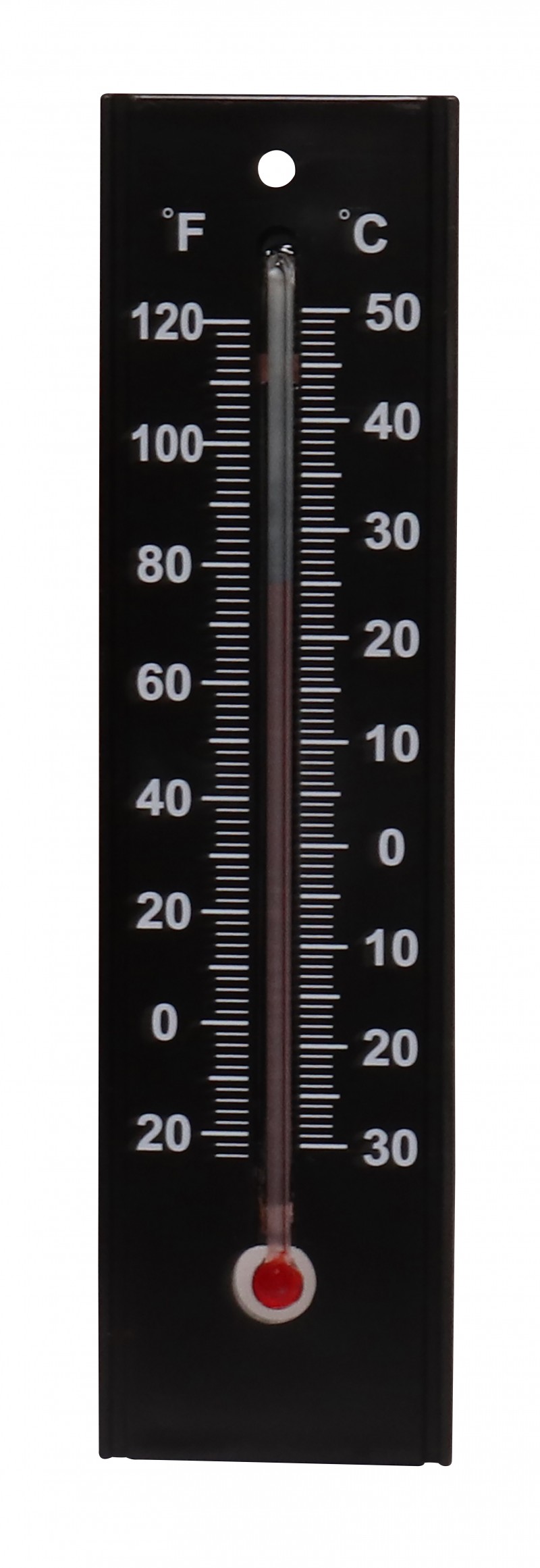 Thermomètre plastique noir 20 cm