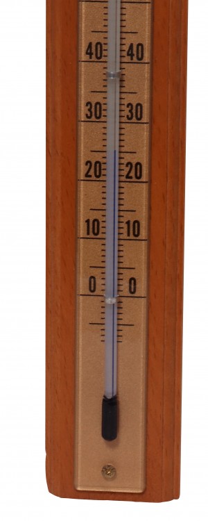 Thermomètre bois acajou doré 18 cm