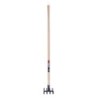 Croc à bêcher à douille 4 dents de 18 cm manche bois 135 cm