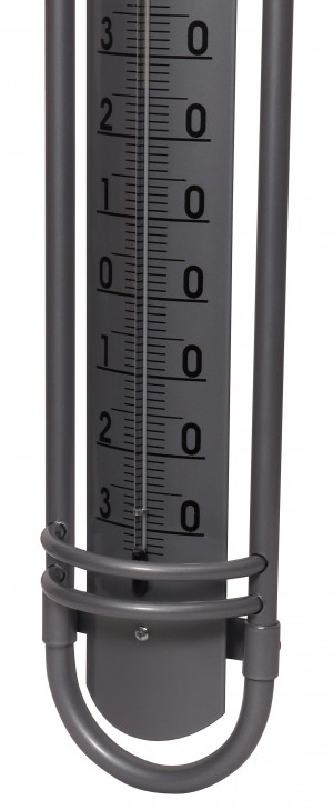 Thermomètre aluminium rond 39 cm