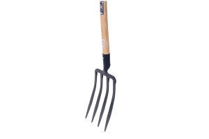 Fourche à bêcher à douille 4 dents spatulées de 27 cm manche pomme 100 cm