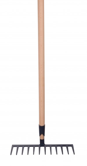 Râteau forgé 12 dents droites manche bois 150 cm
