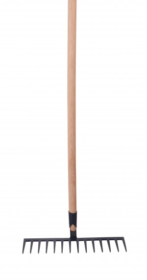 Râteau forgé 14 dents droites manche bois 150 cm