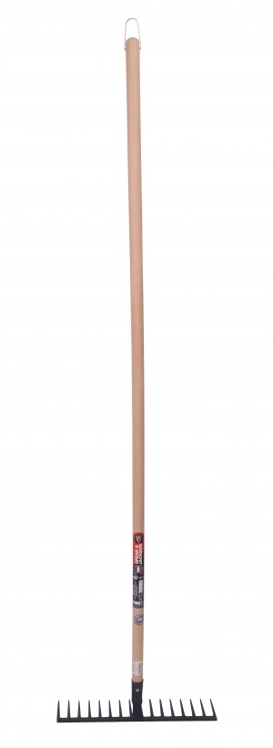 Râteau forgé 16 dents droites manche bois 150 cm