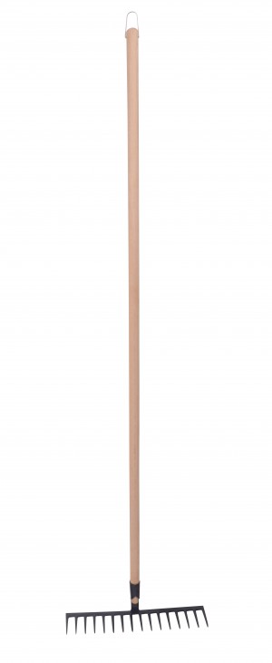 Râteau forgé 16 dents droites manche bois 150 cm