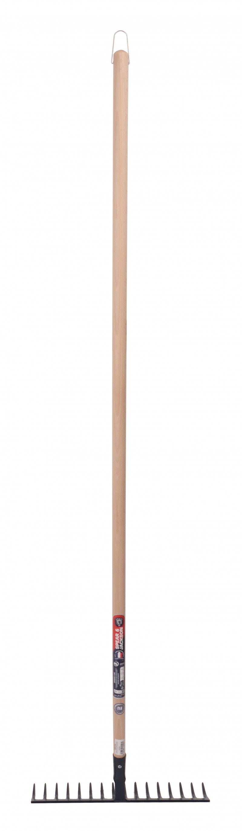Râteau forgé 16 dents courbes manche bois 150 cm