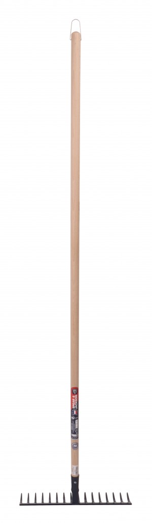 Râteau forgé 16 dents courbes manche bois 150 cm