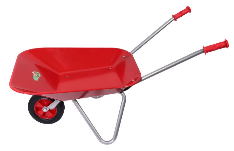 Brouette Enfant ASC Métal Rouge/gris – Capacité 20kg, Pneu Anti-crevaison, Jardinage Et Jeux Extérieurs Dès 3 Ans