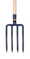 Fourche à bêcher à douille 4 dents de 30 cm manche bois pomme 100 cm